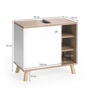 Meuble sous vasque simple Senyo 36350 Marron - Blanc