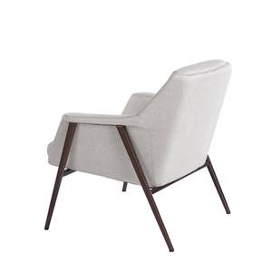 Fauteuil en tissu et pieds en acier brun Blanc - Textile - 78 x 77 x 76 cm