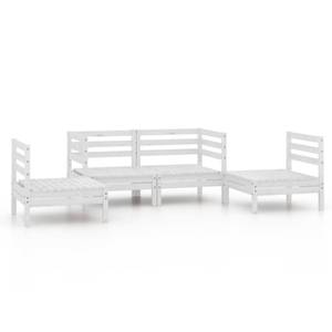 Garten-Lounge-Set Weiß - Massivholz - Holzart/Dekor - 64 x 63 x 64 cm