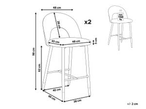 Tabouret de bar FALTON Noir - Bleu - Doré