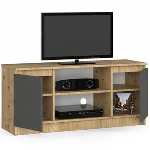 Meuble TV K120 2T 1S CLP Graphite - Imitation chêne clair