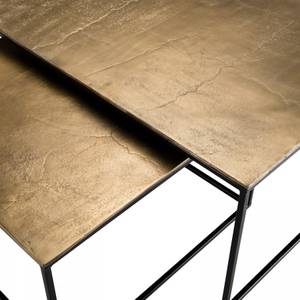 2 quadratische Aluminium-Stehtische Gold - Metall - 89 x 40 x 89 cm