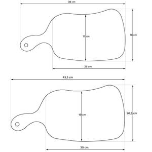 Schneidebretter LIVO Buche Dekor - Braun - 21 x 49 cm - Anzahl Teile im Set: 3