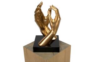 Skulptur Pour toujours Gold - Kunststein - Kunststoff - 41 x 21 x 21 cm