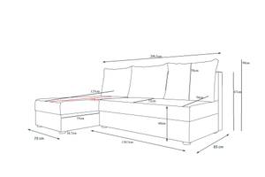 Ecksofa HEWLI Beige - Braun - Breite: 201 cm - Ecke davorstehend rechts