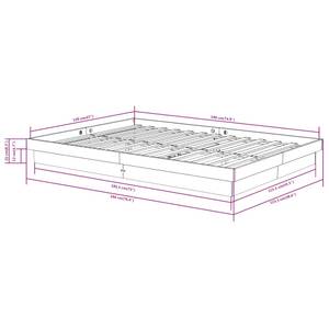 Bettgestell-K-2101 Braun - Breite: 124 cm