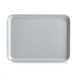 Melamintablett, grau, 24x18cm Grau - Kunststoff - 18 x 1 x 24 cm