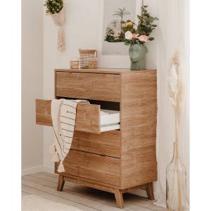 Commode Boobang Beige - Bois manufacturé - 40 x 105 x 82 cm