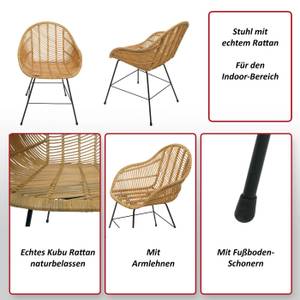 Esszimmerstuhl M28 (6er-Set) Braun - Rattan - 56 x 83 x 58 cm