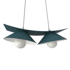 Suspension Miller Bleu - Blanc - Métal - 50 x 16 x 50 cm