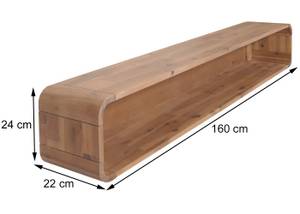 Wandregal M47 Braun - Holz teilmassiv - 160 x 24 x 22 cm