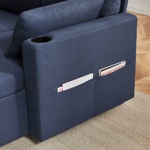 Ecksofa Mercury Ⅷ Blau - Holzwerkstoff - Metall - Textil - Holzart/Dekor - Holz teilmassiv - 141 x 87 x 212 cm