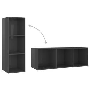 TV-Schrank 3009516 Hochglanz Grau - Breite: 107 cm