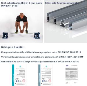 Duschtür Schiebetür Duschwand Breite: 90 cm