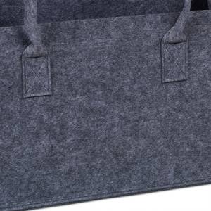 2er Set Kaminholztasche aus Filz Grau - Textil - 50 x 25 x 25 cm