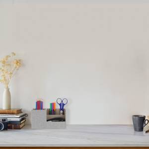 Schreibtisch Organizer Leinen-Optik Grau - Holzwerkstoff - Textil - 20 x 11 x 9 cm