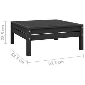 Garten-Lounge-Set (3-teilig) 3010497 Schwarz - Massivholz - Holzart/Dekor - 64 x 63 x 64 cm