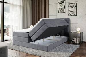 Boxspringbett APO KING Steingrau - Breite: 200 cm