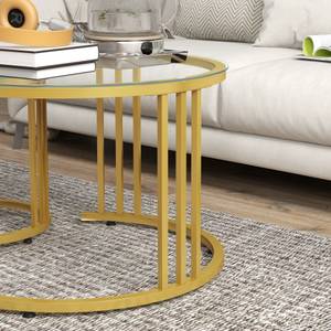 Couchtische 839-809V00GD Gold - Glas - 60 x 47 x 60 cm