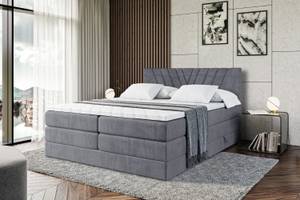 Boxspringbett ERNINA KING Steingrau - Breite: 140 cm