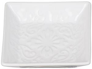 Seifenschale mit elegantem Ornament Weiß - Keramik - 11 x 3 x 11 cm