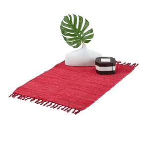 Roter Flickenteppich aus Baumwolle 50 x 80 cm