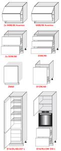 Küchenzeile AREZZO M1 Braun - Weiß - Holzwerkstoff - 370 x 207 x 59 cm