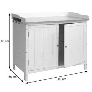 Gartenschrank mit Arbeitsplatte L69 Weiß