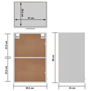 Hängeschrank 3016496-5 Weiß - Breite: 39 cm