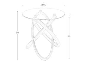 Runder Glas-Ecktisch Braun - Glas - 55 x 50 x 55 cm