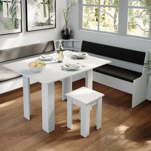 Banquette de salle à manger Roman 34179 Anthracite - Blanc - 136 x 80 x 41 cm