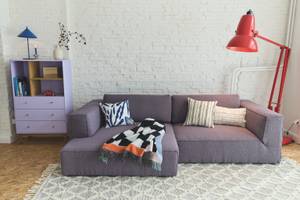 BIG CUBE STYLE Sofaecke Violett - Ecke davorstehend rechts - Longchair davorstehend links