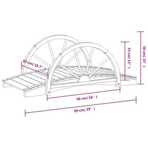 Pont de jardin 363338 Marron - Bois massif - Bois/Imitation - 50 x 38 x 99 cm