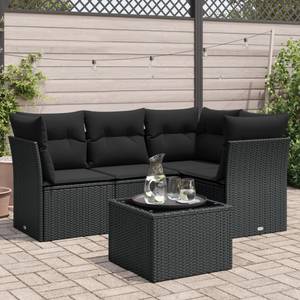 Gartensitzgruppe K418(5-tlg) Schwarz - Massivholz - 69 x 124 x 179 cm