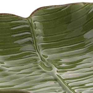 Bananenblatt Servierteller aus Keramik Grün - Keramik - 27 x 7 x 29 cm
