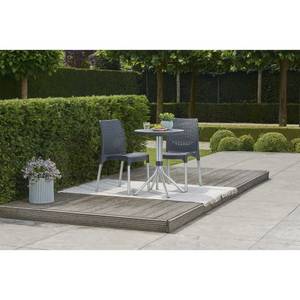 Gartentisch und Stuhl Set Grau - Kunststoff - 60 x 75 x 60 cm