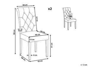 Esszimmerstuhl VELVA 2er Set Beige - Schwarz - Taupe