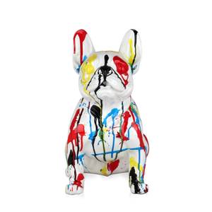 Sitzende Französische Bulldogge Skulptur Multicolor - 23 x 40 x 41 cm