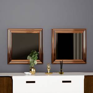 Spiegel Bale 2er 40x40cm Bronze Gold - Glas - 40 x 40 x 2 cm