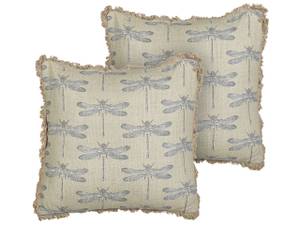 Coussin décoratif CORNALES Beige - Gris - Blanc - Fibres naturelles - 45 x 15 x 45 cm