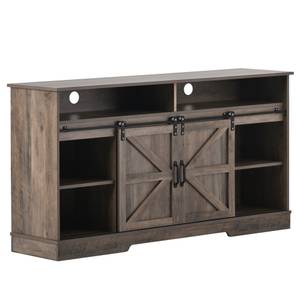 Sideboard NaturⅢ Grau - Holzwerkstoff - Metall - Massivholz - 40 x 82 x 150 cm