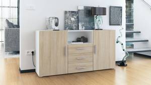 Sideboard Skadu Eiche Sägerau Dekor - Weiß