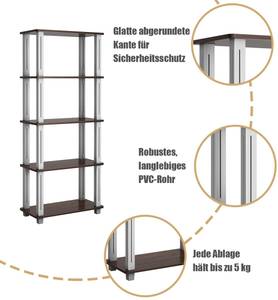 5 Ebenen Standregal Lagerregal Braun - Holzwerkstoff - 30 x 145 x 60 cm