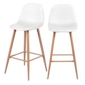 Tabouret de bar Rodrik (Lot de 2) Blanc - Textile - 42 x 100 x 49 cm