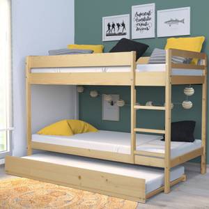 ETAGENBETT WALLY mit Schublade-Bett Braun - Massivholz - 100 x 140 x 196 cm