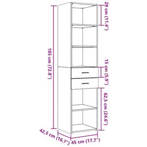 Highboard DE9872 Braun - Holzwerkstoff - 43 x 185 x 45 cm