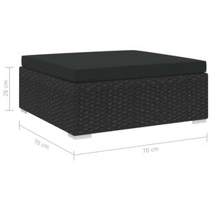 Fußhocker 46804 Schwarz - Kunststoff - Polyrattan - 70 x 26 x 70 cm