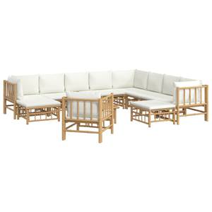 Garten-Lounge-Set 3028492-30 (12-teilig) Weiß - Bambus - 69 x 65 x 69 cm