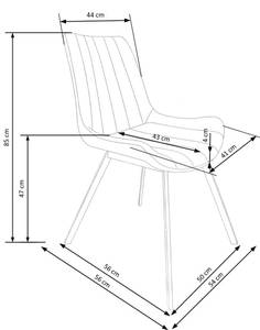 Chaise K279 Gris - Cuir synthétique - 54 x 85 x 43 cm