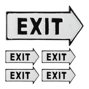 5 x Exit Schild 5er Set